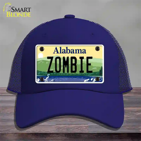 Zombie Alabama Novelty License Plate Hat Mesh / Royal Blue