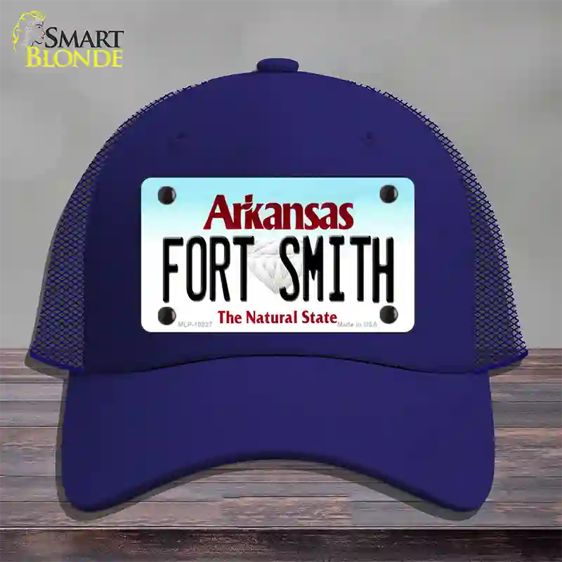 Fort Smith Arkansas Novelty License Plate Hat Mesh / Royal Blue