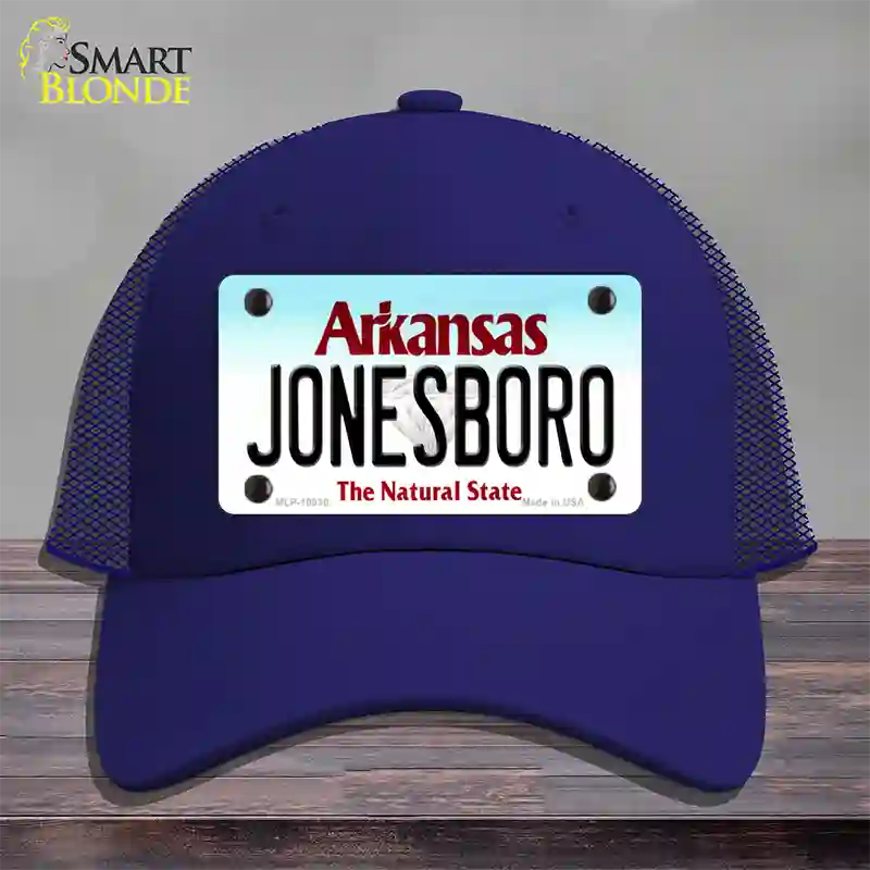 Jonesboro Arkansas Novelty License Plate Hat Mesh / Royal Blue