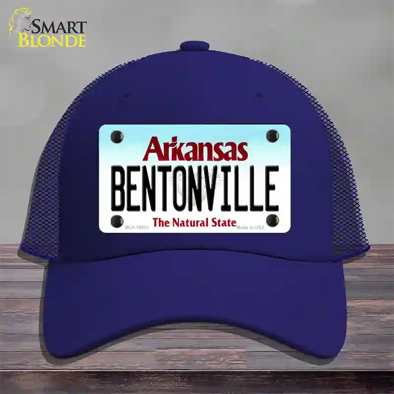 Bentonville Arkansas Novelty License Plate Hat Mesh / Royal Blue