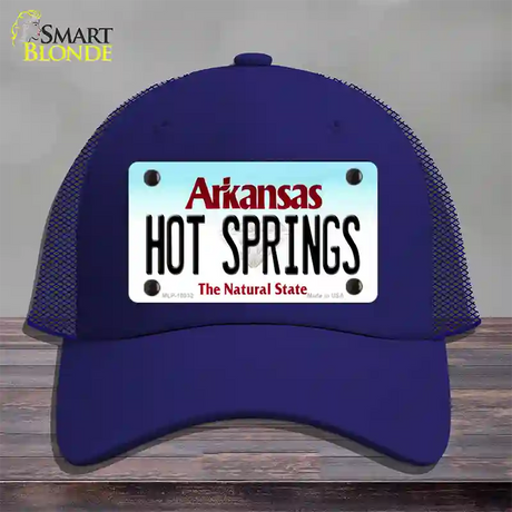 Hot Springs Arkansas Novelty License Plate Hat Mesh / Royal Blue