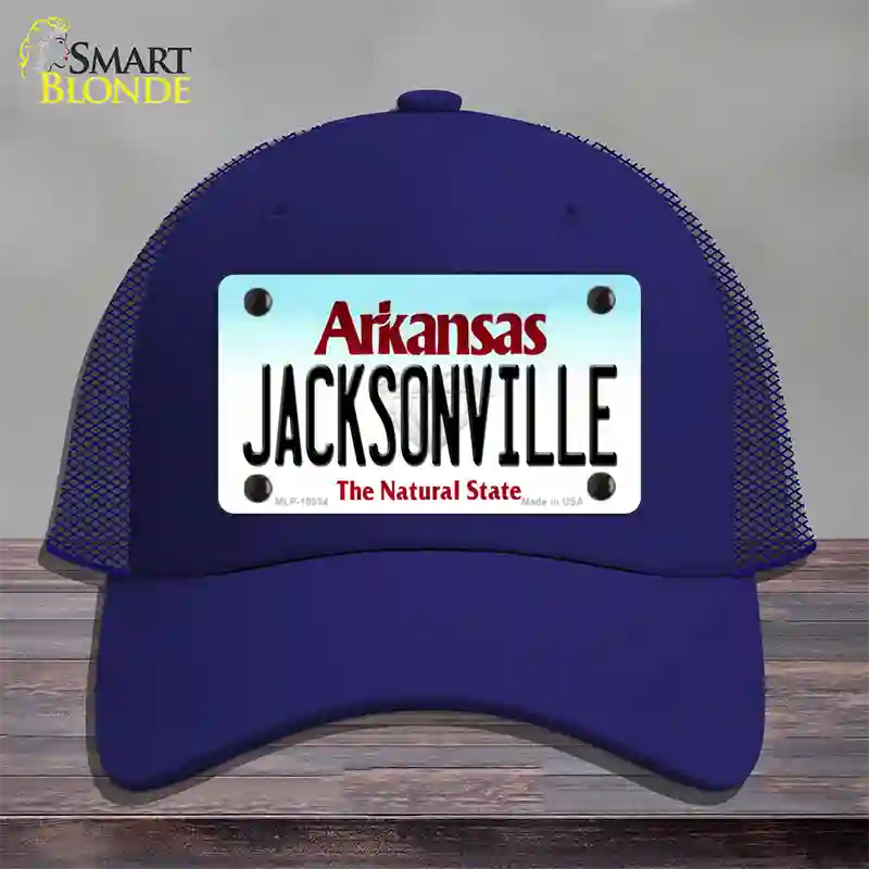 Jacksonville Arkansas Novelty License Plate Hat Mesh / Royal Blue