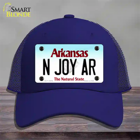 N Joy AR Arkansas Novelty License Plate Hat Mesh / Royal Blue