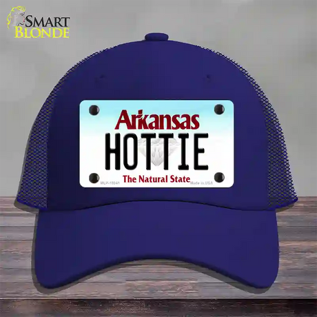 Hottie Arkansas Novelty License Plate Hat Mesh / Royal Blue