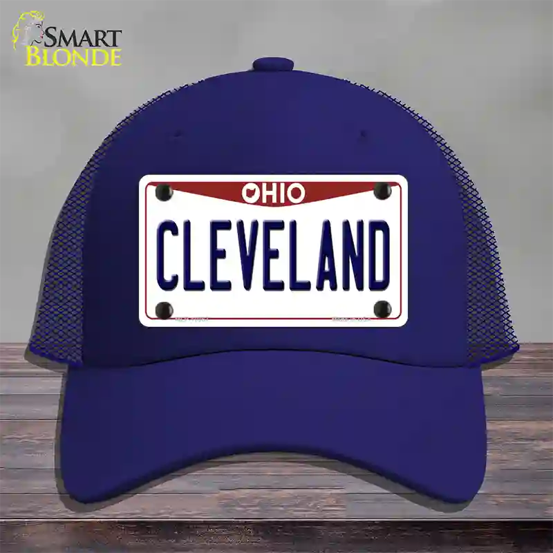 Cleveland Ohio Novelty License Plate Hat Mesh / Royal Blue