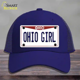 Ohio Girl Ohio Novelty License Plate Hat Mesh / Royal Blue