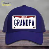 Grandpa Ohio Novelty License Plate Hat Mesh / Royal Blue