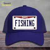 Fishing Ohio Novelty License Plate Hat Mesh / Royal Blue