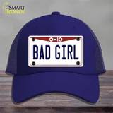 Bad Girl Ohio Novelty License Plate Hat Mesh / Royal Blue