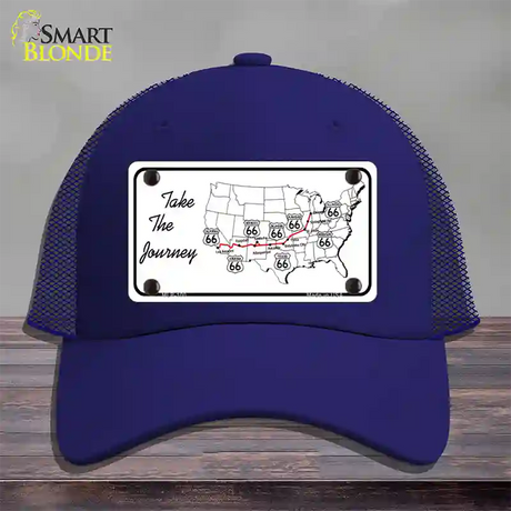 Take The Journey Novelty License Plate Hat Mesh / Royal Blue