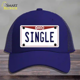 Single Ohio Novelty License Plate Hat Mesh / Royal Blue