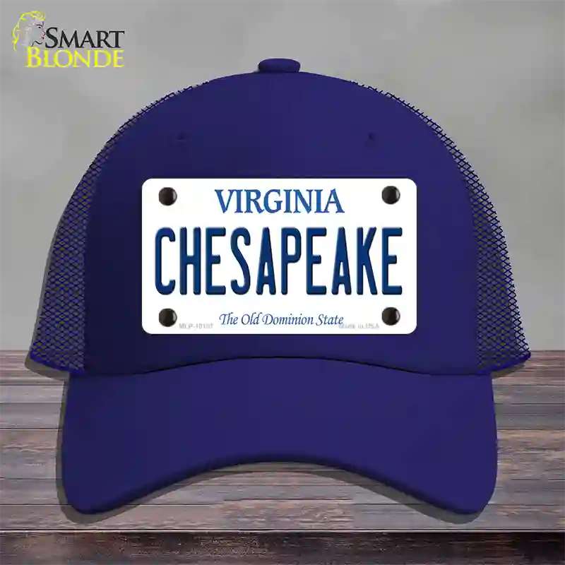 Chesapeake Virginia Novelty License Plate Hat Mesh / Royal Blue