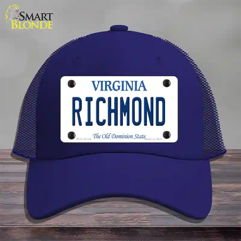 Richmond Virginia Novelty License Plate Hat Mesh / Royal Blue