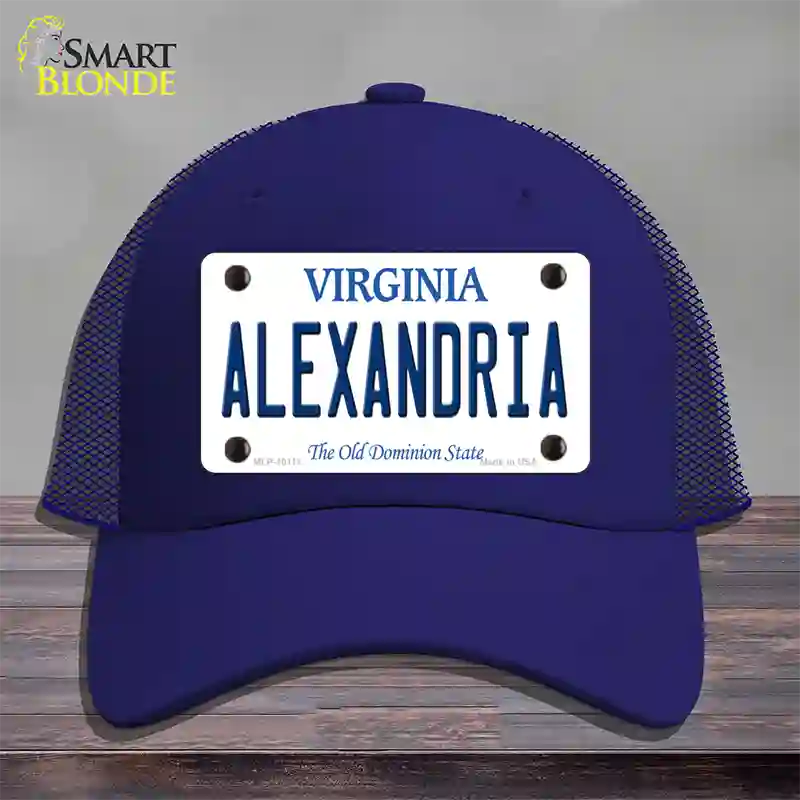 Alexandria Virginia Novelty License Plate Hat Mesh / Royal Blue