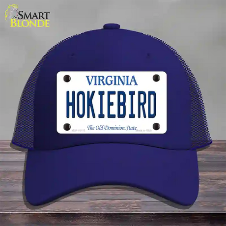 Hokiebird Virginia Novelty License Plate Hat Mesh / Royal Blue