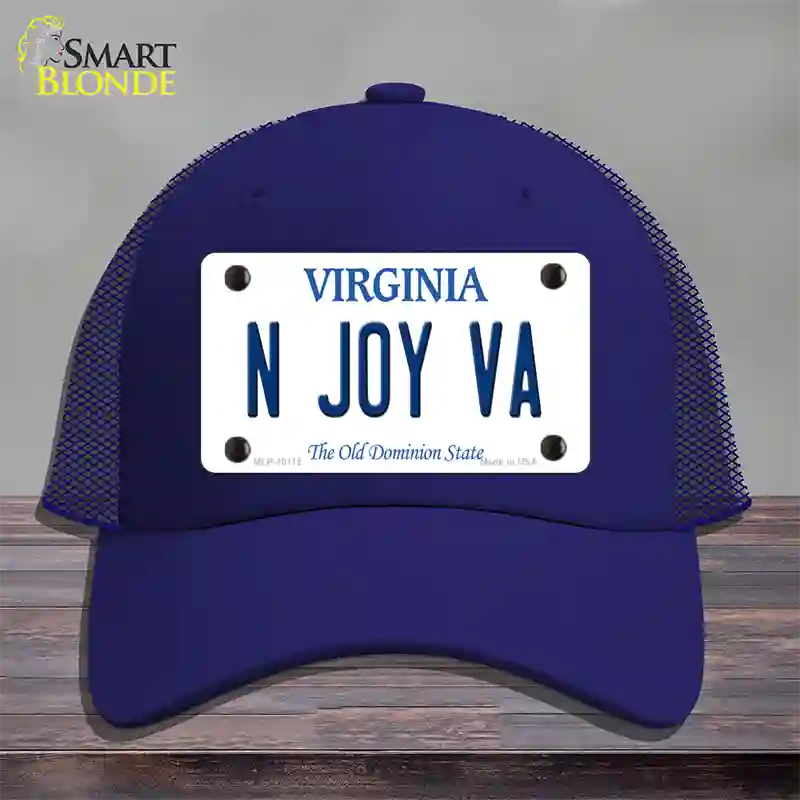 N Joy VA Virginia Novelty License Plate Hat Mesh / Royal Blue