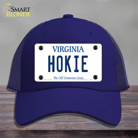 Hokie Virginia Novelty License Plate Hat Mesh / Royal Blue