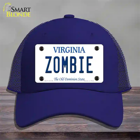 Zombie Virginia Novelty License Plate Hat Mesh / Royal Blue