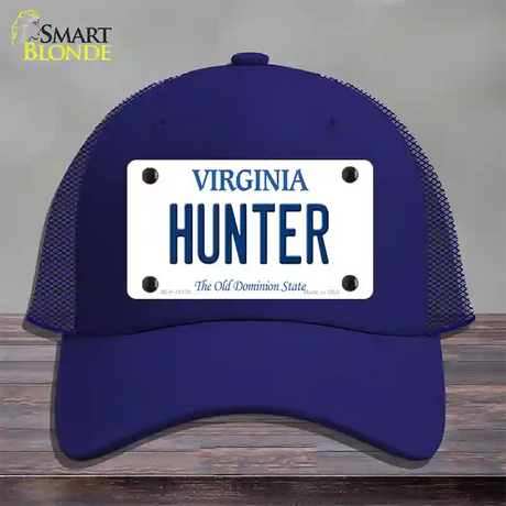 Hunter Virginia Novelty License Plate Hat Mesh / Royal Blue