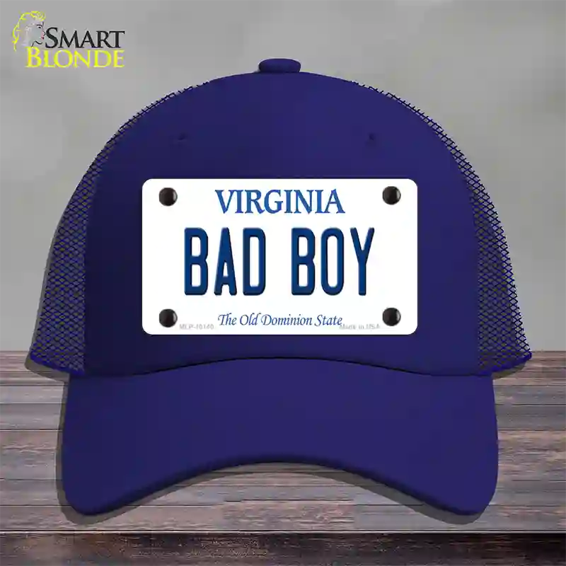 Bad Boy Virginia Novelty License Plate Hat Mesh / Royal Blue