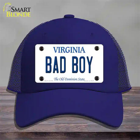 Bad Boy Virginia Novelty License Plate Hat Mesh / Royal Blue