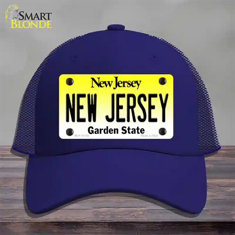 New Jersey Garden State Novelty License Plate Hat Mesh / Royal Blue