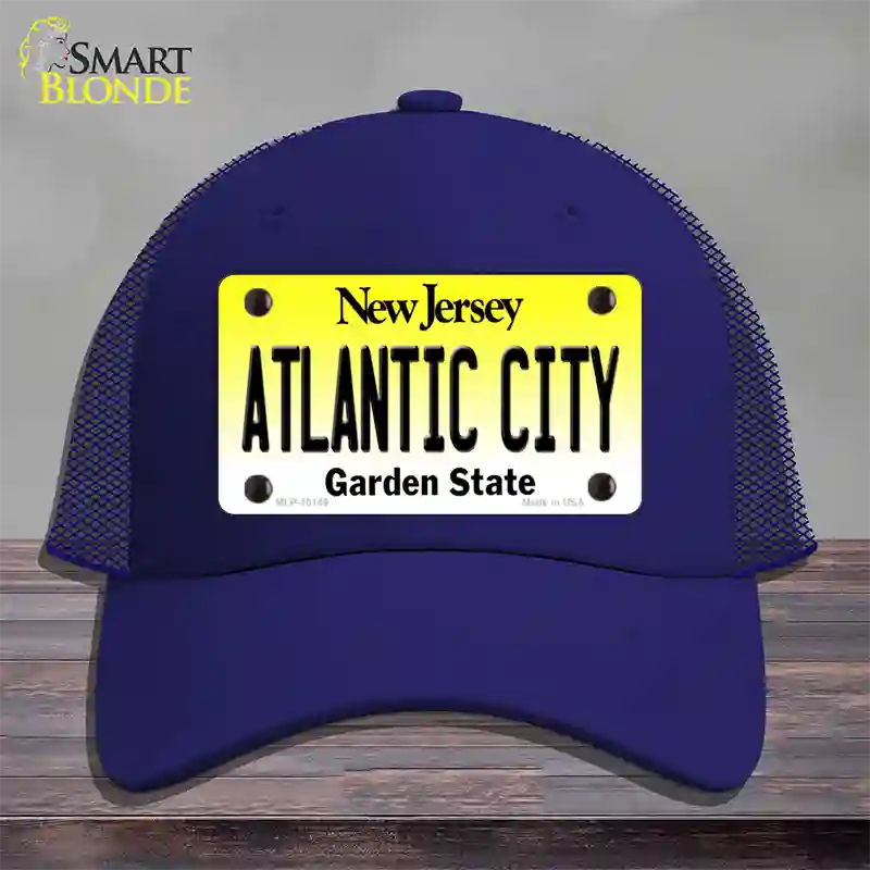 Atlantic City New Jersey Novelty License Plate Hat Mesh / Royal Blue