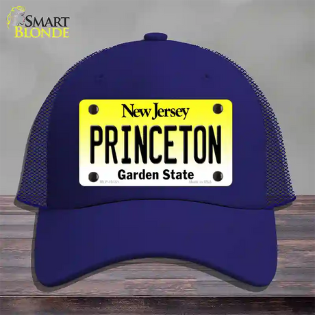 Princeton New Jersey Novelty License Plate Hat Mesh / Royal Blue