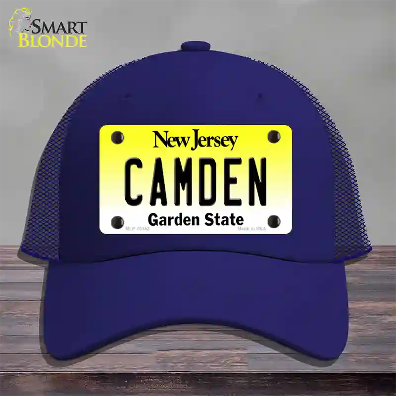 Camden New Jersey Novelty License Plate Hat Mesh / Royal Blue