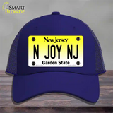 N Joy NJ New Jersey Novelty License Plate Hat Mesh / Royal Blue