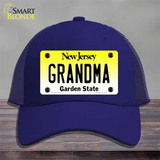 Grandma New Jersey Novelty License Plate Hat Mesh / Royal Blue