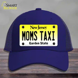 Moms Taxi New Jersey Novelty License Plate Hat Mesh / Royal Blue