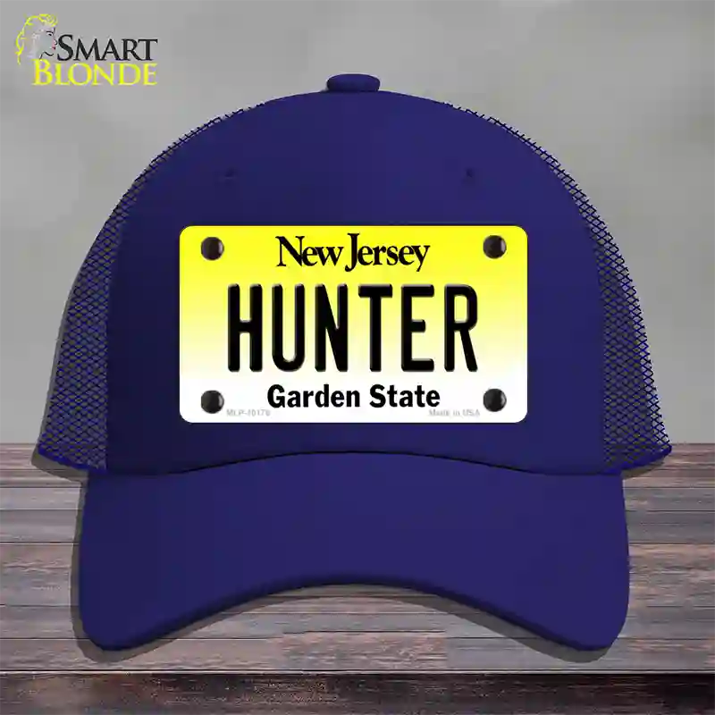 Hunter New Jersey Novelty License Plate Hat Mesh / Royal Blue