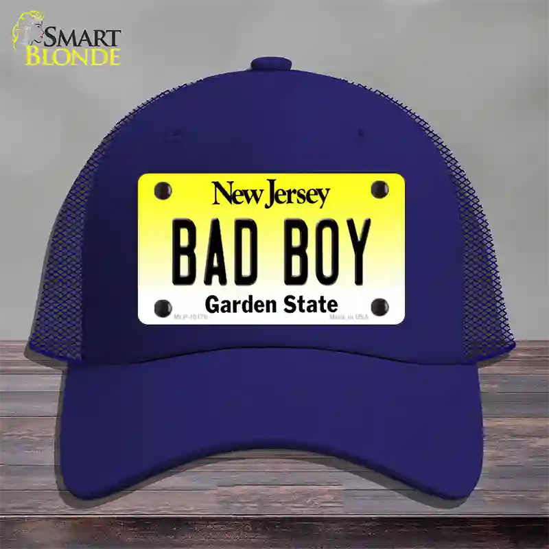 Bad Boy New Jersey Novelty License Plate Hat Mesh / Royal Blue