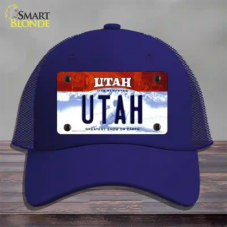 Utah Life Elevated Novelty License Plate Hat Mesh / Royal Blue