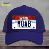 Moab Utah Novelty License Plate Hat Mesh / Royal Blue