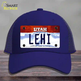 Lehi Utah Novelty License Plate Hat Mesh / Royal Blue