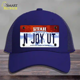 N Joy UT Utah Novelty License Plate Hat Mesh / Royal Blue