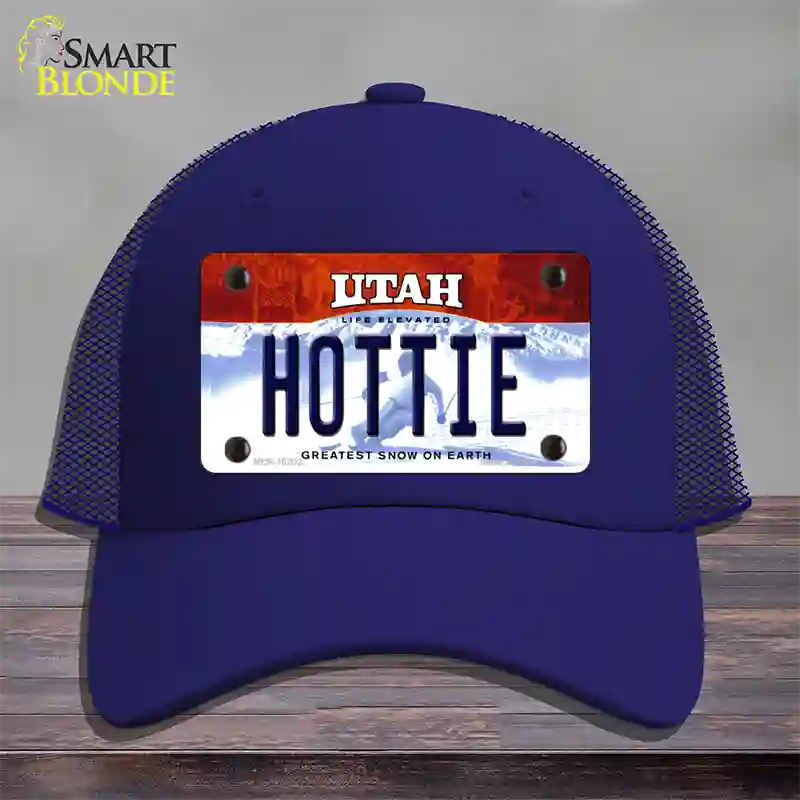 Hottie Utah Novelty License Plate Hat Mesh / Royal Blue