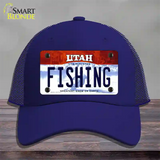 Fishing Utah Novelty License Plate Hat Mesh / Royal Blue