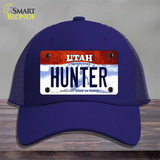 Hunter Utah Novelty License Plate Hat Mesh / Royal Blue