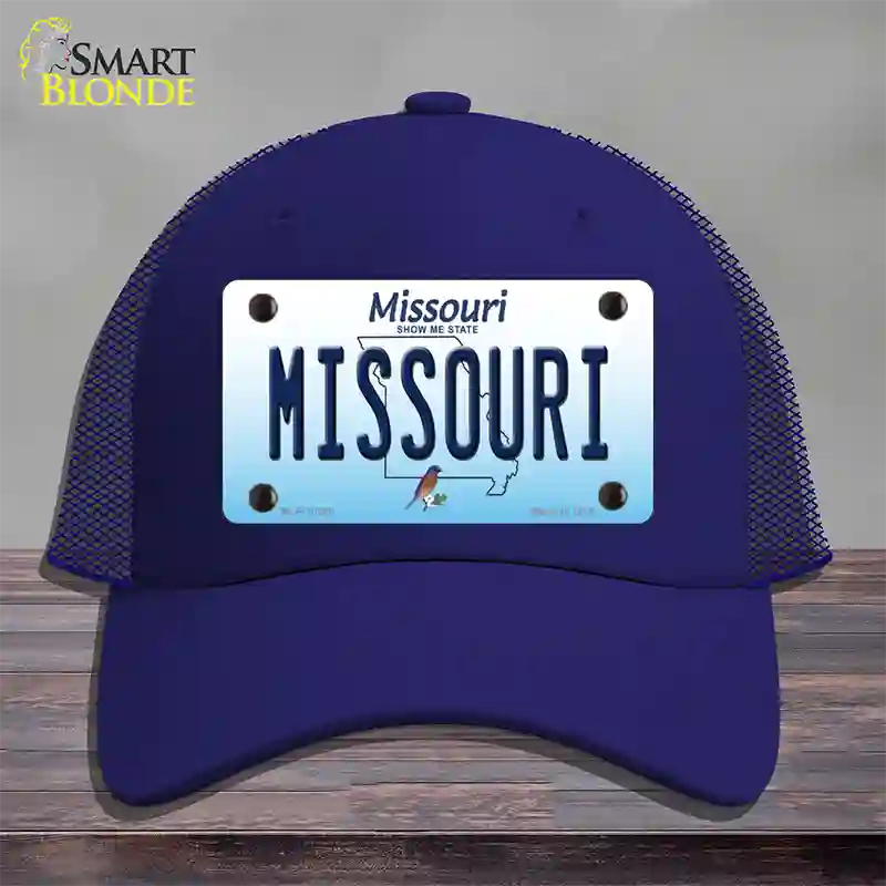 Missouri Show Me State Novelty License Plate Hat Mesh / Royal Blue