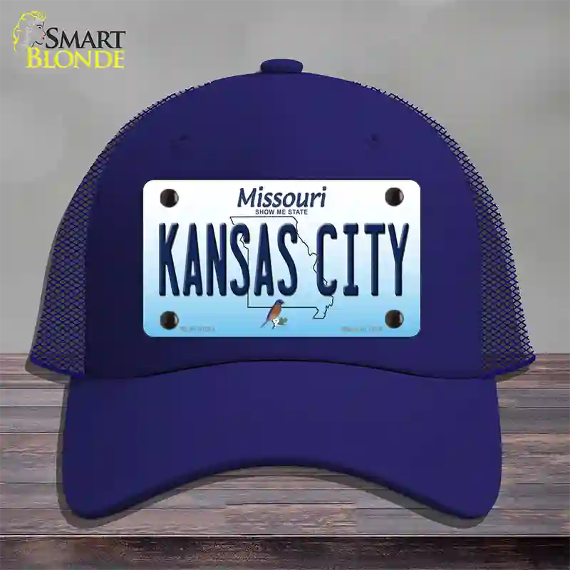 Kansas City Missouri Novelty License Plate Hat Mesh / Royal Blue