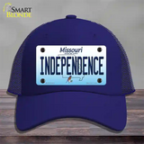 Independence Missouri Novelty License Plate Hat Mesh / Royal Blue