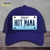 Hot Mama Missouri Novelty License Plate Hat Mesh / Royal Blue