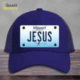 Jesus Missouri Novelty License Plate Hat Mesh / Royal Blue