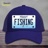 Fishing Missouri Novelty License Plate Hat Mesh / Royal Blue