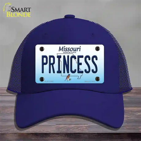 Princess Missouri Novelty License Plate Hat Mesh / Royal Blue