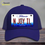 N Joy IL Illinois Novelty License Plate Hat Mesh / Royal Blue