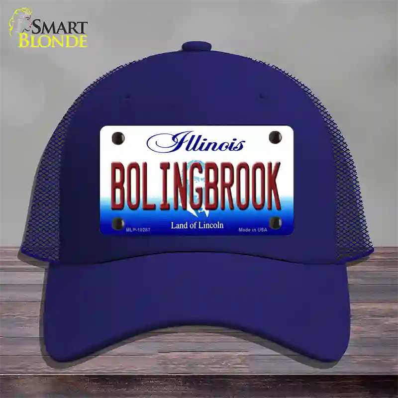 Bolingbrook Illinois Novelty License Plate Hat Mesh / Royal Blue